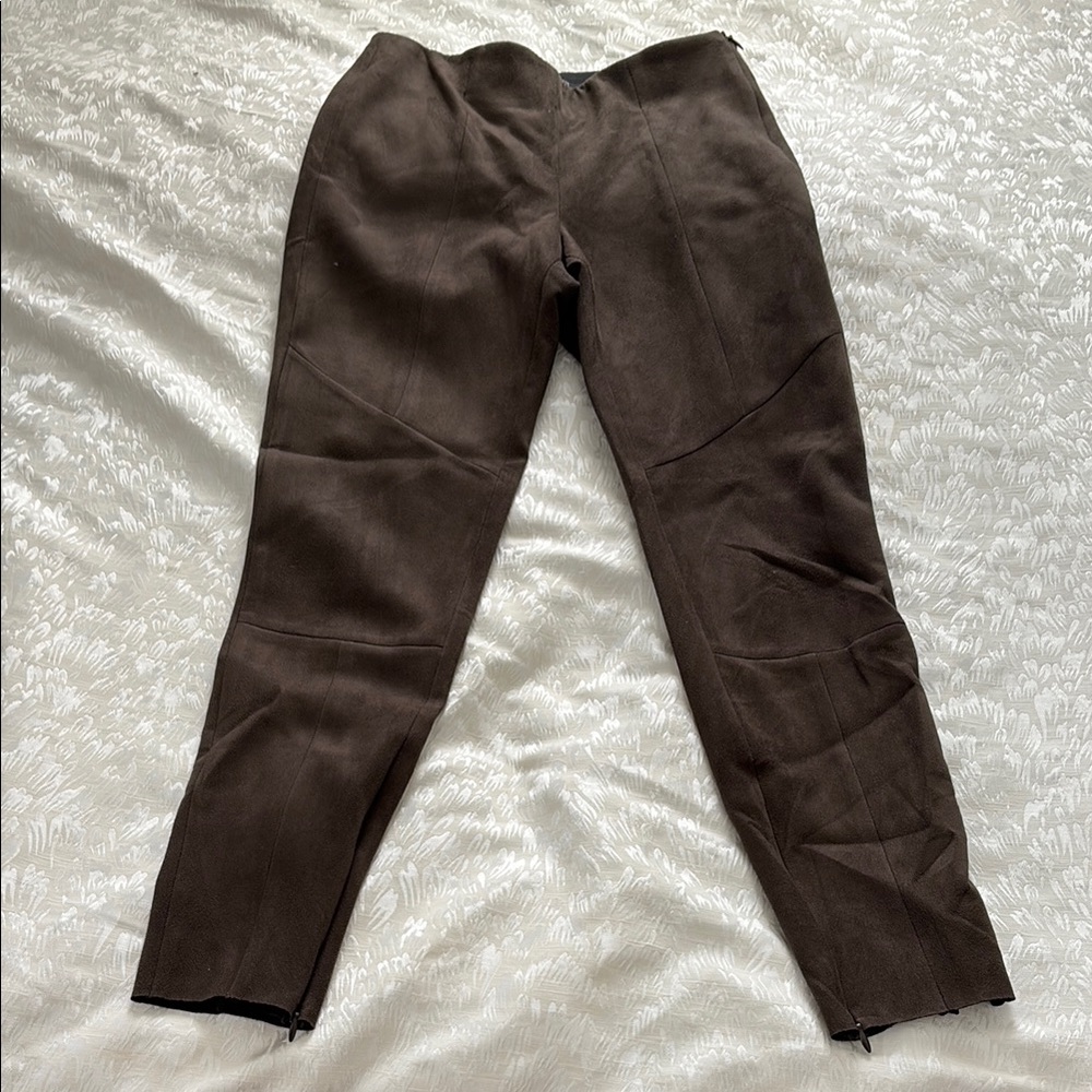 Zara COLLECTION Suede Like Brown Leggings